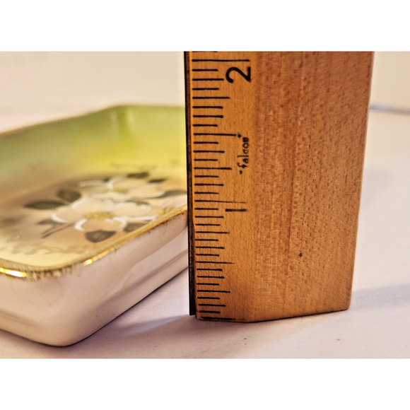 Vintage ZAPUN Porcelain Trinket/Pin Dish USA Hand Painted Magnolia Flowers - Picture 8 of 8